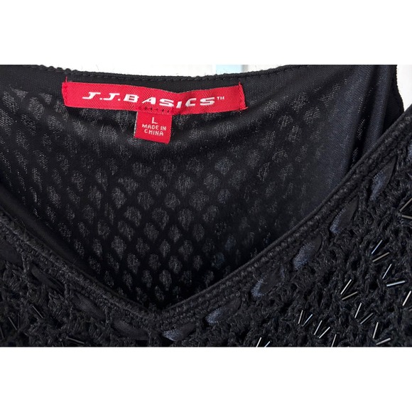 Black Beaded Crochet Cami Y2K Night Luxe Indie Sleaze Whimsigoth Top Size Large - Picture 4 of 14